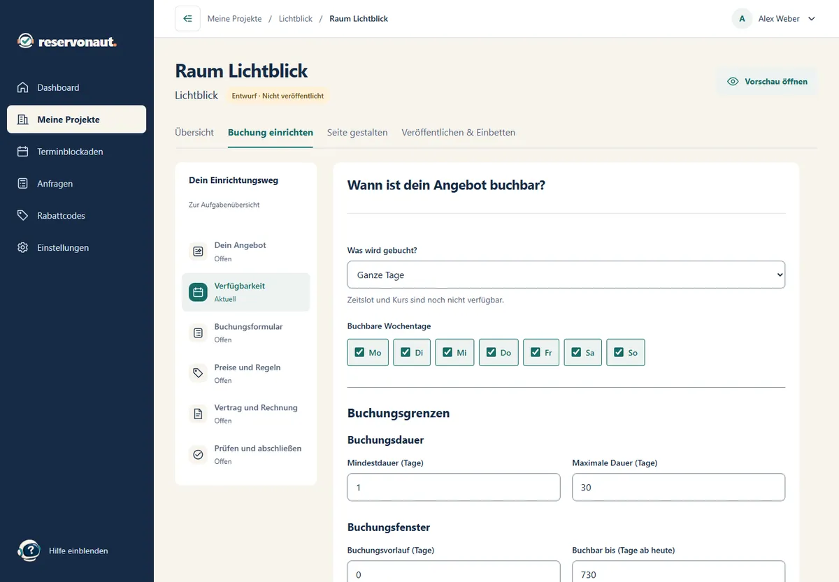 German interface: Review requests and say yes